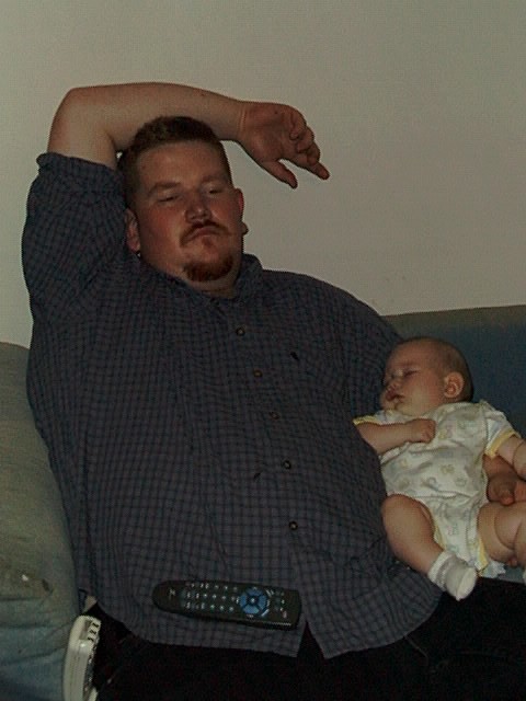 Keara and Daddy Sleeping